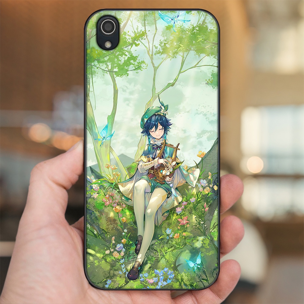 Ốp lưng Vivo Y91c viền đen in hình Venti Genshin Impact