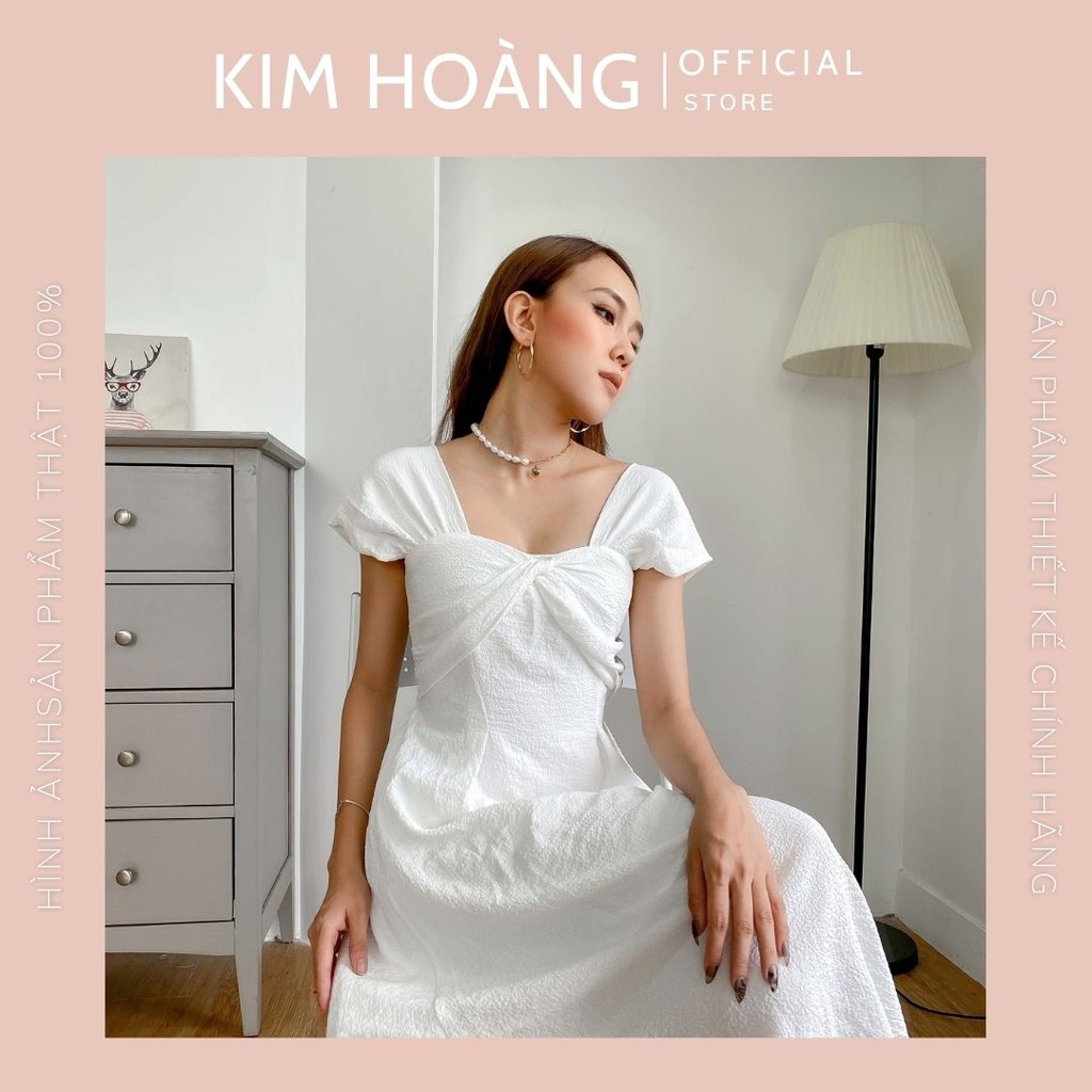 Đầm trễ vai dự tiệc dáng xuông ôm eo Kim Hoàng - Hàng Thiết Kế ( Xốp) | BigBuy360 - bigbuy360.vn