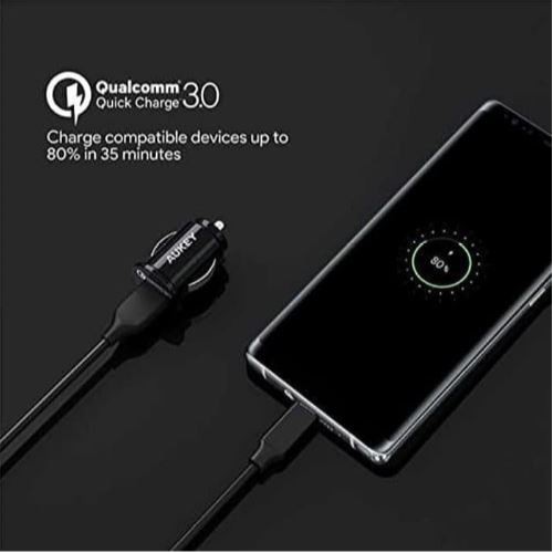 Củ sạc nhanh Aukey cổng USB 18W QC 3.0 cho xe hơi