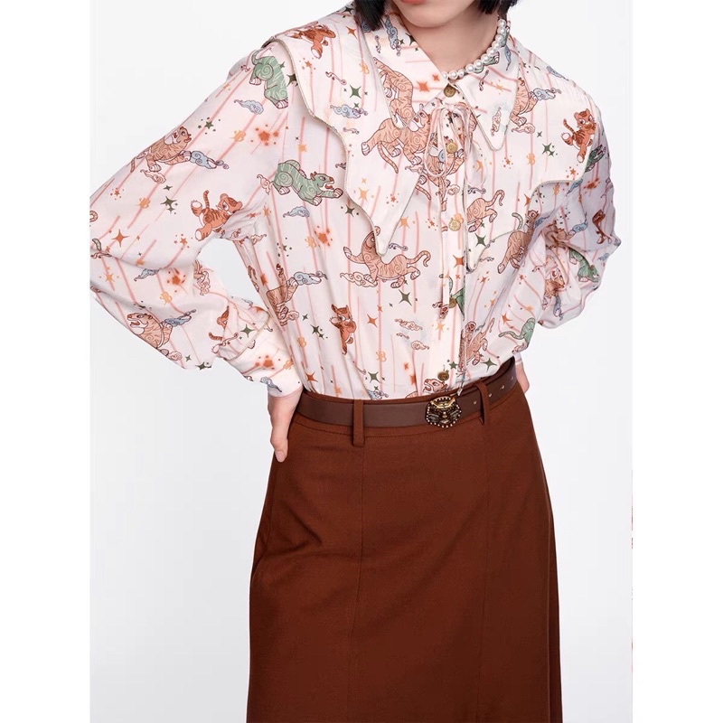 Áo sơ mi hoạ tiết Peacebird