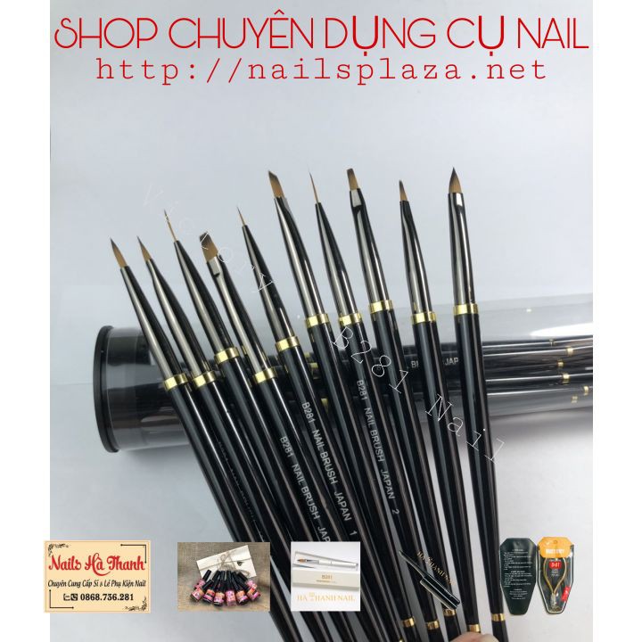 [Hàng Chính Hãng] Sét Cọ Nhật Vẽ Móng B281, Bộ Cọ Nhật Làm Nail 10 Cây Cao Cấp