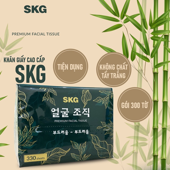 Khăn Giấy Rút Cao Cấp SKG Hàn Quốc Mềm Và Dai Không Chất Tẩy Trắng
