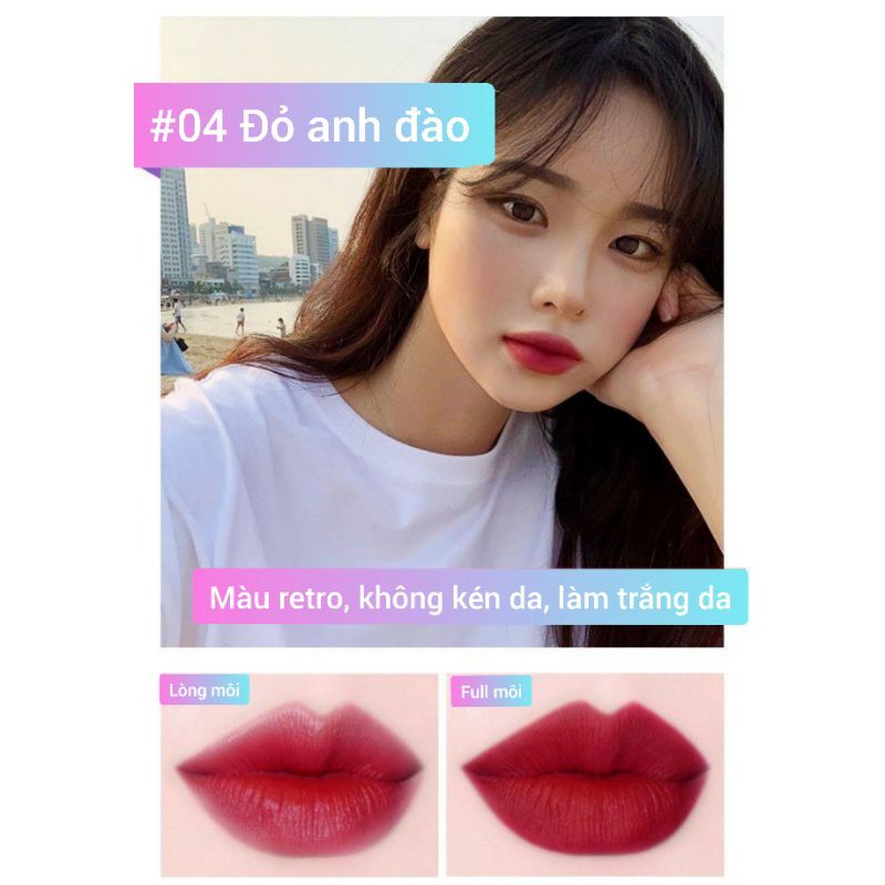 Set Son Kem Nhung Lì ⚡FREESHIP⚡ 5 màu 💄 Hãng NUDE Siêu Hot Nội Địa Siêu Mịn Mượt Và Không Khô Môi | BigBuy360 - bigbuy360.vn