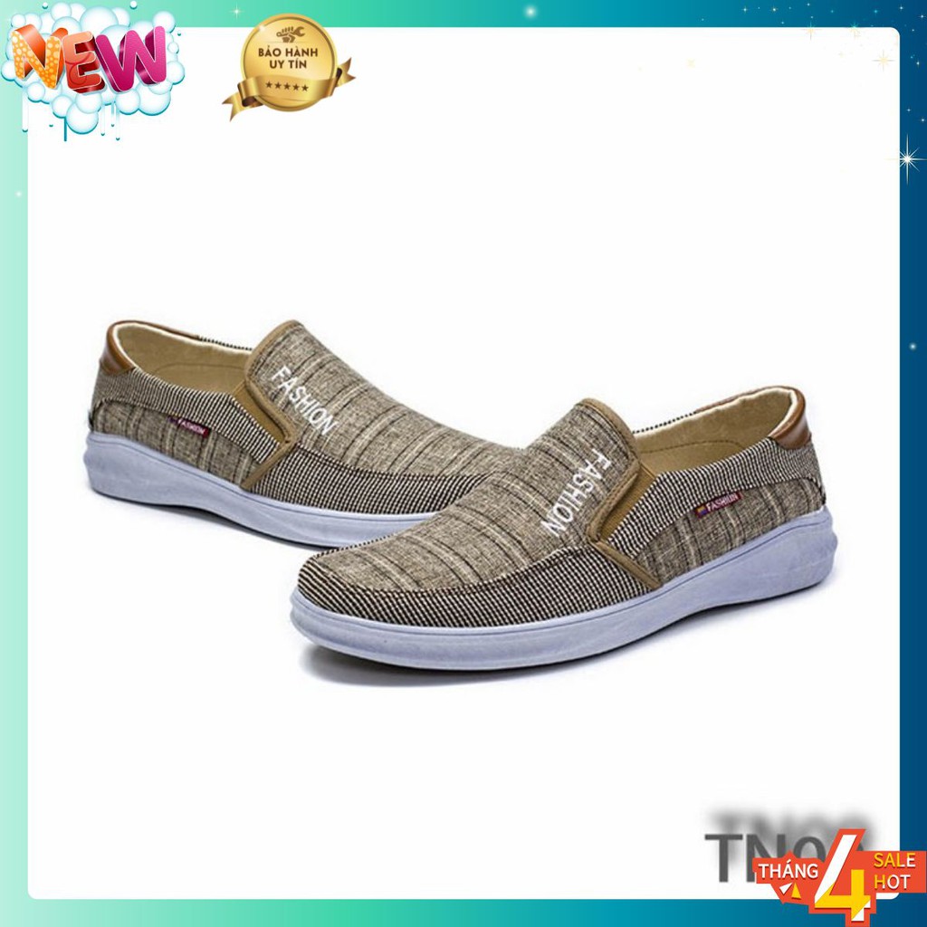 Giày Sneaker Thể Thao Đế Êm Chất Vải Jeans TN09 - Nâu Vàng