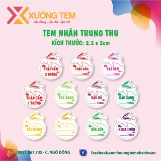 20 tem dán nhân trung thu 2023 - thỏ ngọc