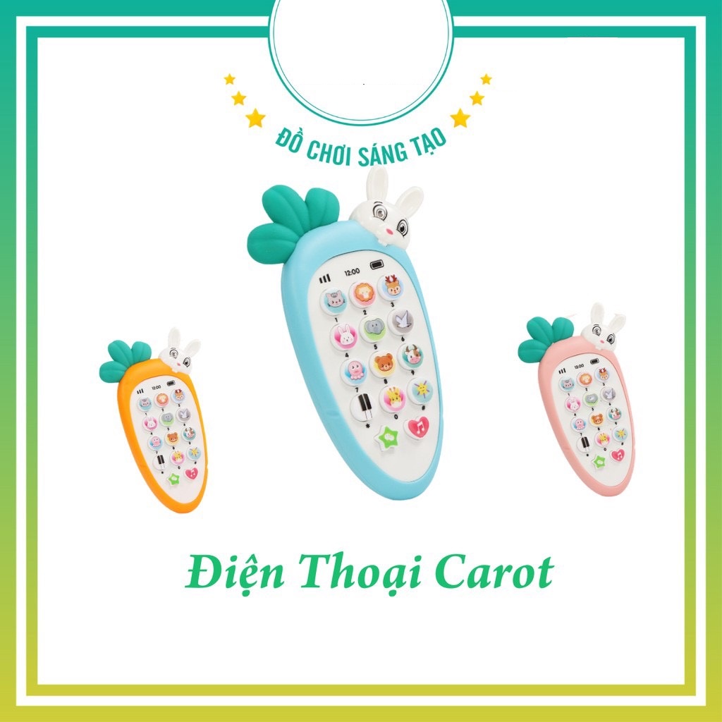 Đồ Chơi Điện Thoại Phát Nhạc Gặm Nướu Hình Thỏ Gặm Carrot Cho Bé