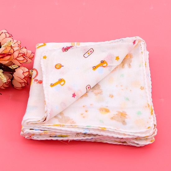 10 khăn sữa hoa xuất khẩu Nhật in hình hoạt tiết cao cấp, khăn xô cho bé vải cotton mềm mịn