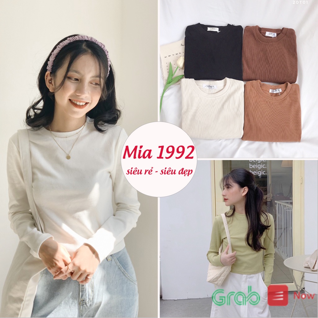 Áo thun nữ tay dài MIA 1992 - áo thun dài tay nữ len tăm nhung cao cấp dày dặn cực ấm 2021