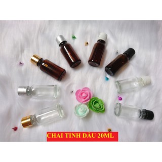 CHAI TINH DẦU 20ML THỦY TINH TRONG VÀ NÂU
