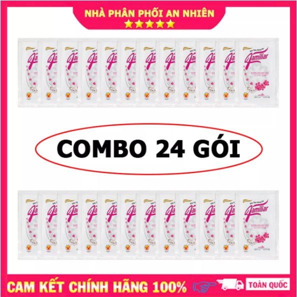 Nhập AFFINS20K [Giảm ngay 20K đơn từ 99K]Combo 24 gói sữa tắm dưỡng da Familiar hương hoa anh đào 5.5ml