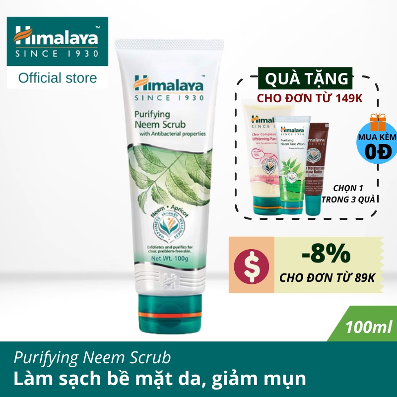 Tẩy tế bào chết sáng mịn da Himalaya Purifying Neem Scrub 100ml