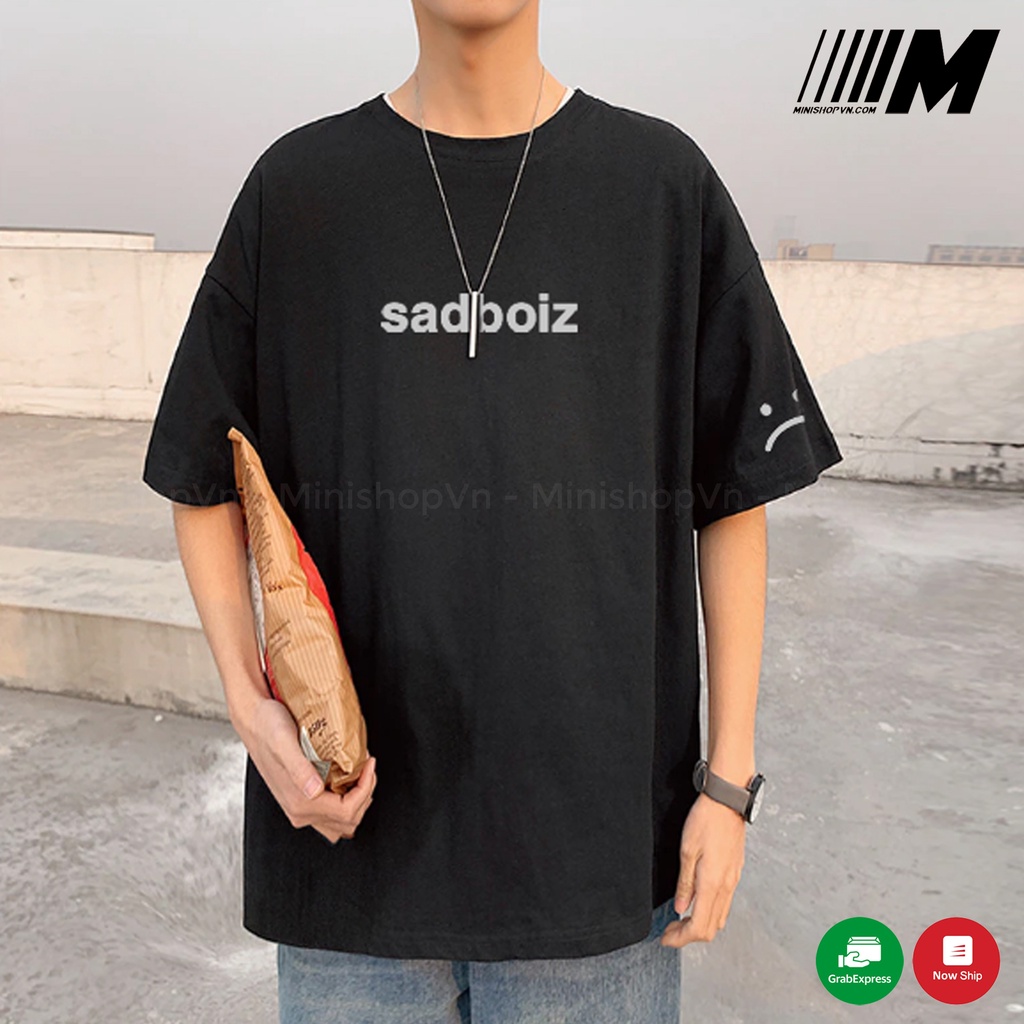 Áo thun nam nữ Sadboiz tay lỡ form rộng chất thun cotton mềm mát