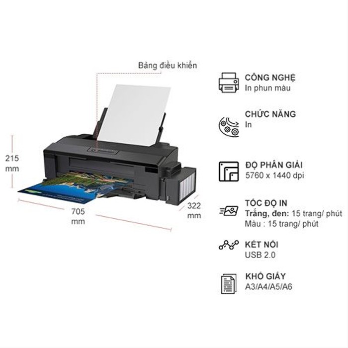 Máy In Phun Màu A3 EPSON Stylus L1800 - Hàng Chính Hãng