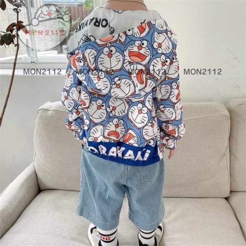 Áo khoác kaki 2 mặt trẻ em Doraemon Doremon size 7->23kg