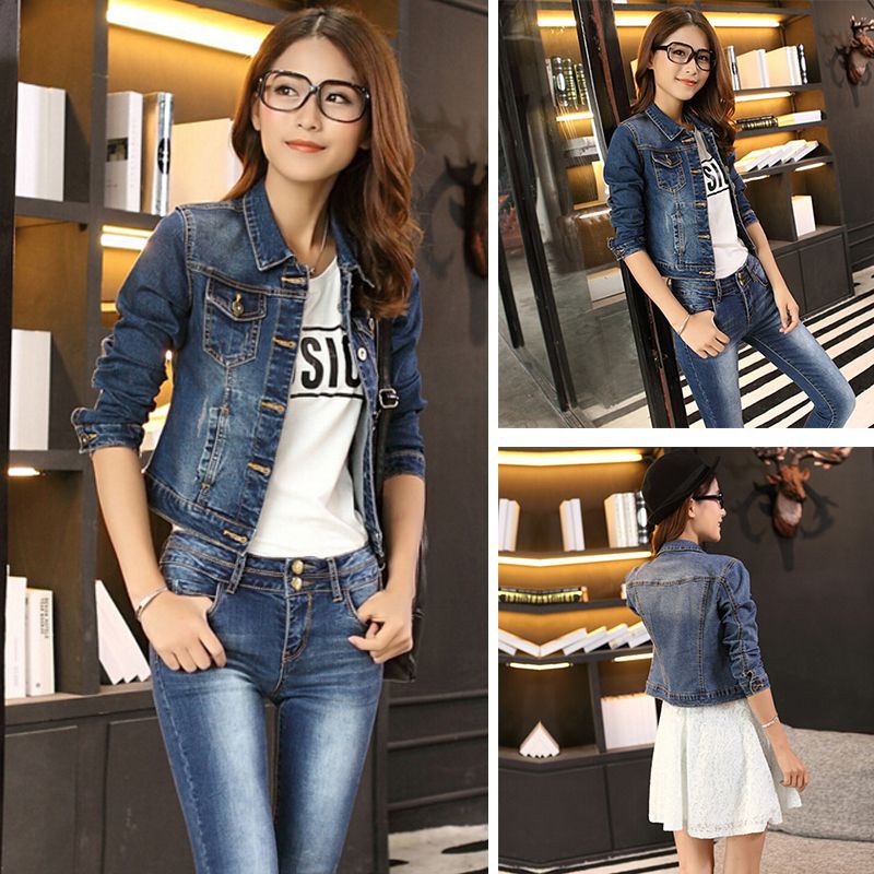 Áo khoác denim lửng thời trang dành cho nữ