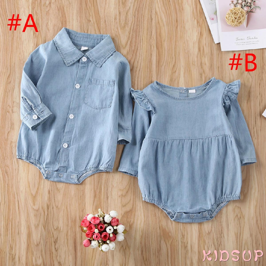 Bộ bodysuit bằng denim xinh xắn cho bé