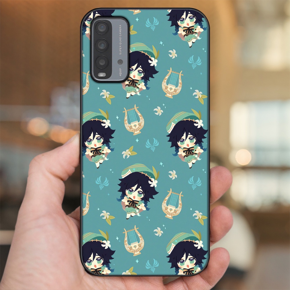 Ốp lưng Xiaomi Redmi 9T viền đen in hình Venti Genshin Impact