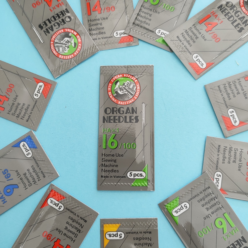 Kim Máy May Gia Đình - Gói Nhỏ 5 Chiếc- Kim Nhật - Kim HA- Đường May Đẹp- Đủ Số 9,11,14,16- Dùng Cho Máy May Gia Đình