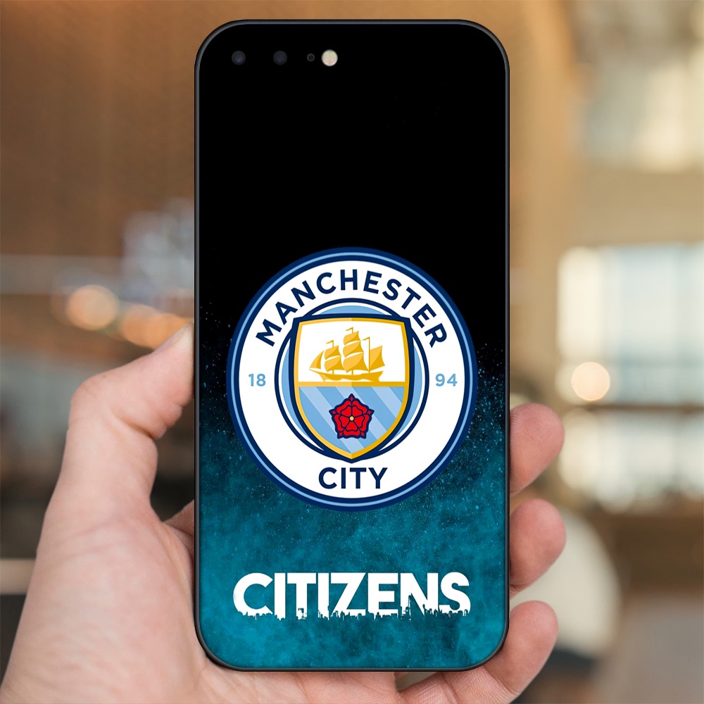Ốp lưng iPhone 7 Plus, 8 Plus dẻo đen cạnh vuông in hình Manchester City MC