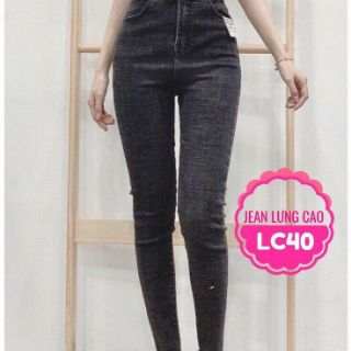 QUẦN JEANS NỮ LƯNG CAO PHỐI KHOEN