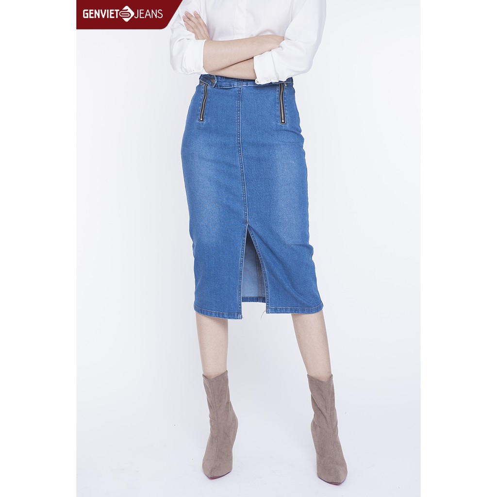 [Mã FASHIONMALLT4 giảm 15% đơn 150k] Zuýp Jeans Nữ TJ321J803 GENVIET