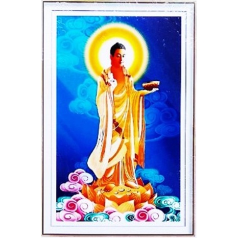 Tranh Thêu Chữ Thập 3D Nam Mô Phật Dược Sự Lưu Ly Vương Quang Phật DV6517 (Khách tự thêu) KT:50x75cm