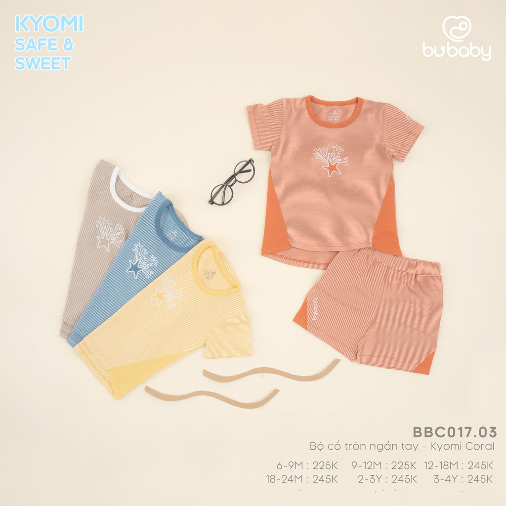 Bubaby - Bộ cổ tròn ngắn tay Kyomi Coral 6m - 4y