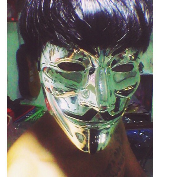 Mặt Nạ Hacker BẠC BÓNG SLIVER thiết kế đẹp ấn tượng độc đáo hóa trang halloween trung thu lễ hội sự kiện