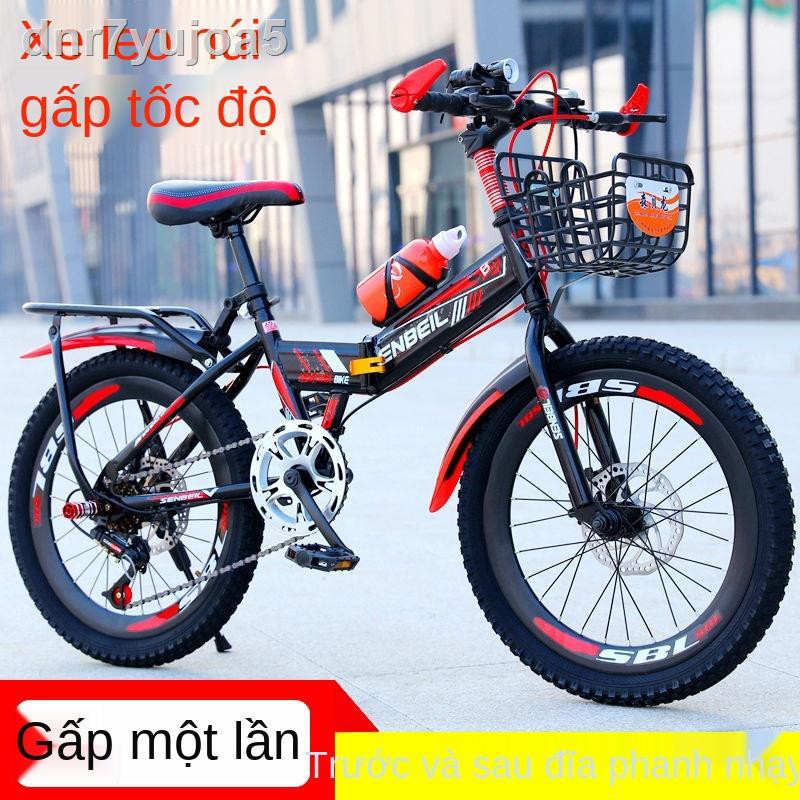 Xe đạp gấp trẻ em nam nữ 18/20/22/24 inch phanh đĩa 6-10-16 tuổi