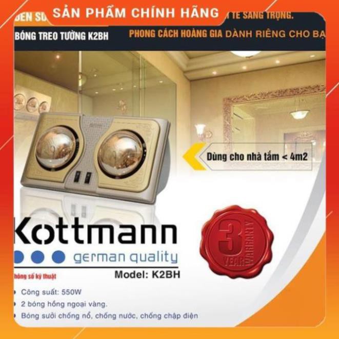 [FreeShip] Đèn sưởi 2 bóng Kottmann K2B-H | K3B-H | K2BQ | K3BQ - Hàng cao cấp chính hãng, BH 3 năm BM