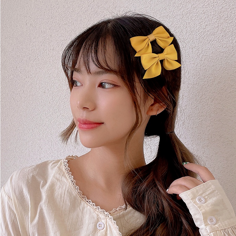 Set 2 kẹp tóc hình nơ nhỏ phong cách Hàn Quốc