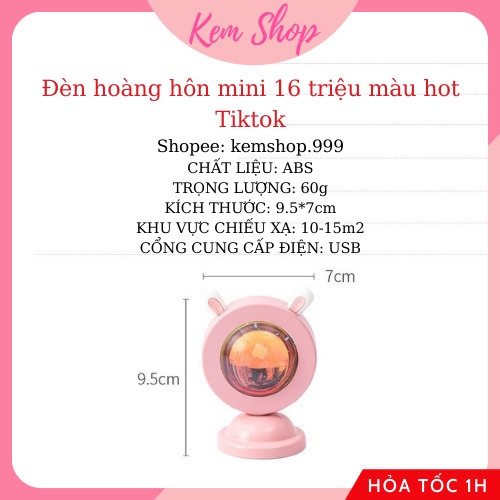 Đèn Hoàng Hôn Sunset Lamp 16 Triệu Màu Mini Hot Tiktok - K92