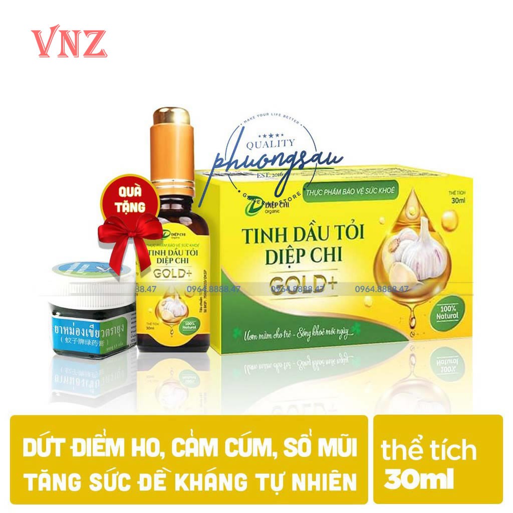 [CHÍNH HÃNG] Dầu Tỏi Diệp Chi Gold Dứt Điểm Ho, Sổ Mũi, Cảm Cúm, Cảm Lạnh, Khò Khè Khó Thở VNZSTORE