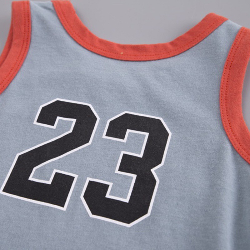 Bộ quần áo bóng rổ phong cách thể thao cho bé trai