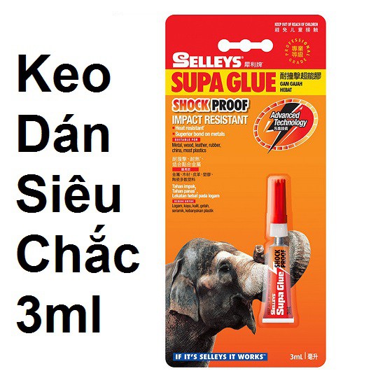 Keo Dán siêu chắc Selleys Supa Glue Shock Proof (3ml)