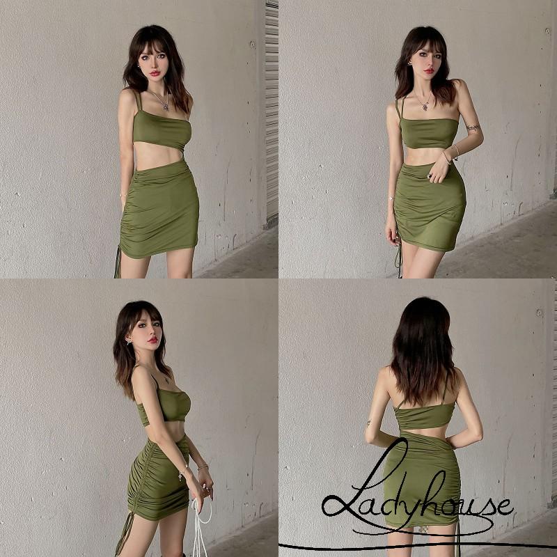 Đầm lệch vai ôm dáng màu trơn gợi cảm cho nữ