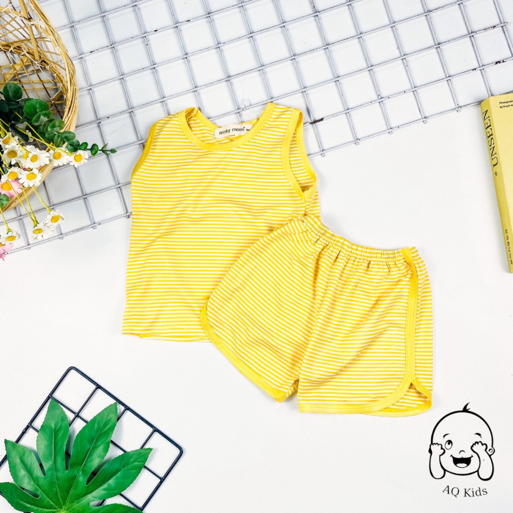 [BÉ 8-19KG] Bộ Ba Lỗ Sọc Vải Thun Lạnh Minkymom Cho Bé Size 80-120 Từ 8-19kg Unibaby BLSN