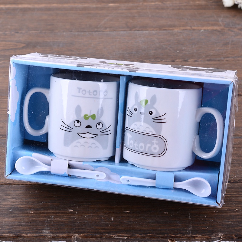 Set 2 chiếc cốc sứ hình totoro kute kèm thìa ( chọn mẫu chat với shop)