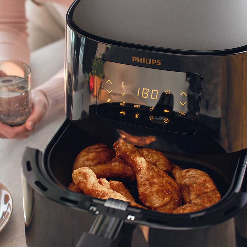 Nồi Chiên Không Dầu Philips HD9280/90 Essential size XL Digital Connected  - Hàng Chính Hãng