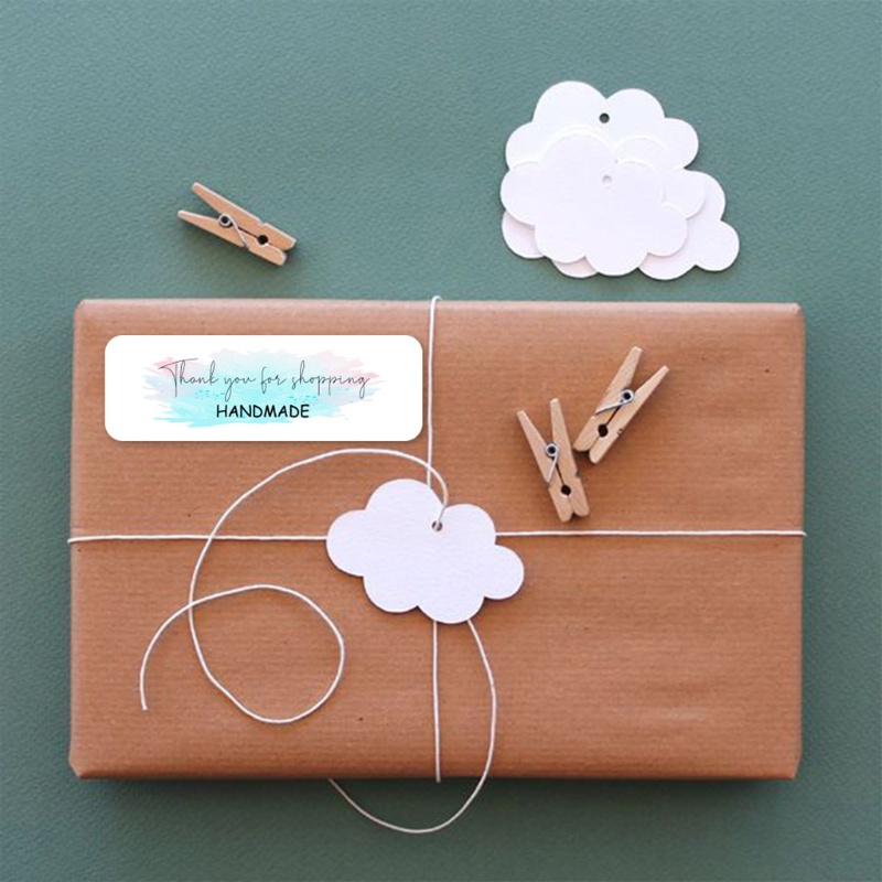 Set 120 miếng dán chữ Thank You for Your Order 1x3 Inch dùng trang trí phong bì đẹp mắt