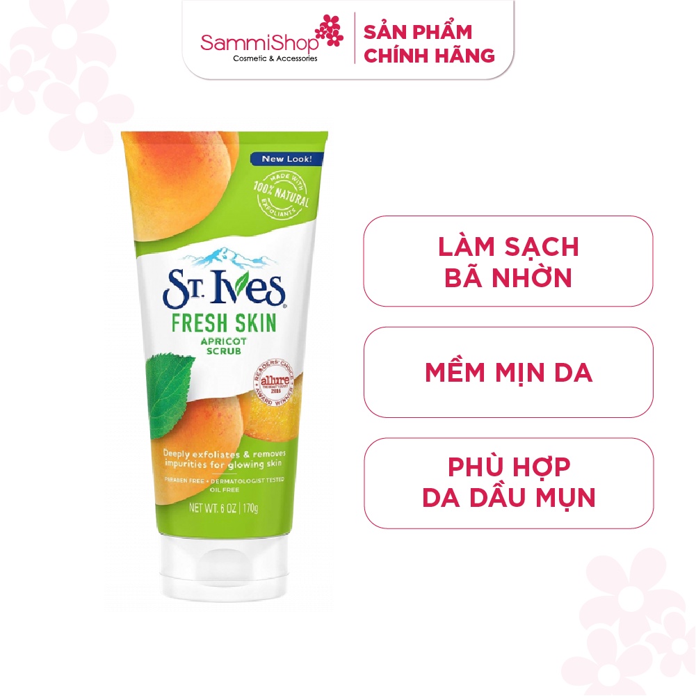 Sữa rửa mặt tẩy tế bào chết ST. Ives Fresh Skin Apricot Scrub 170g