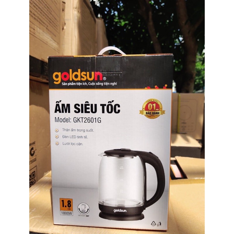 Ấm siêu tốc thuỷ tinh goldsun GKT2601G chính hãng