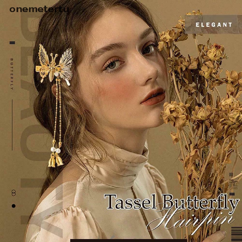 1 Kẹp Tóc Cánh Bướm Tua Rua Lấp Lánh Trang Nhã Dành Cho Nữ