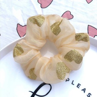Cột Tóc Vải Scrunchies Tim 2 Lớp