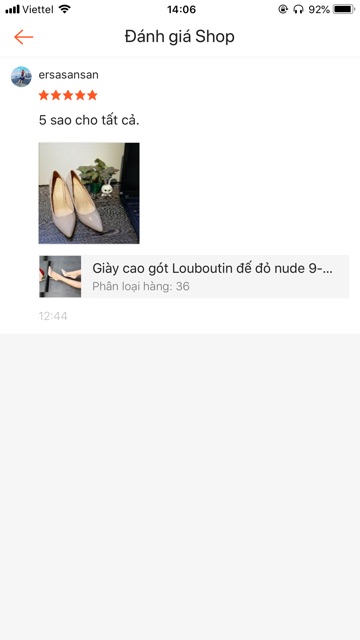 Giày cao gót đế đỏ màu nude 9p