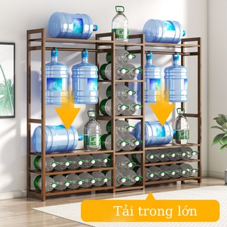 Kệ/Tủ Treo Quần Áo 3 Khoang 5 Tầng Đơn Giản Gọn Nhẹ, Tiết Kiệm Không Gian Đa Năng Gỗ Tre Không Mối Mọt