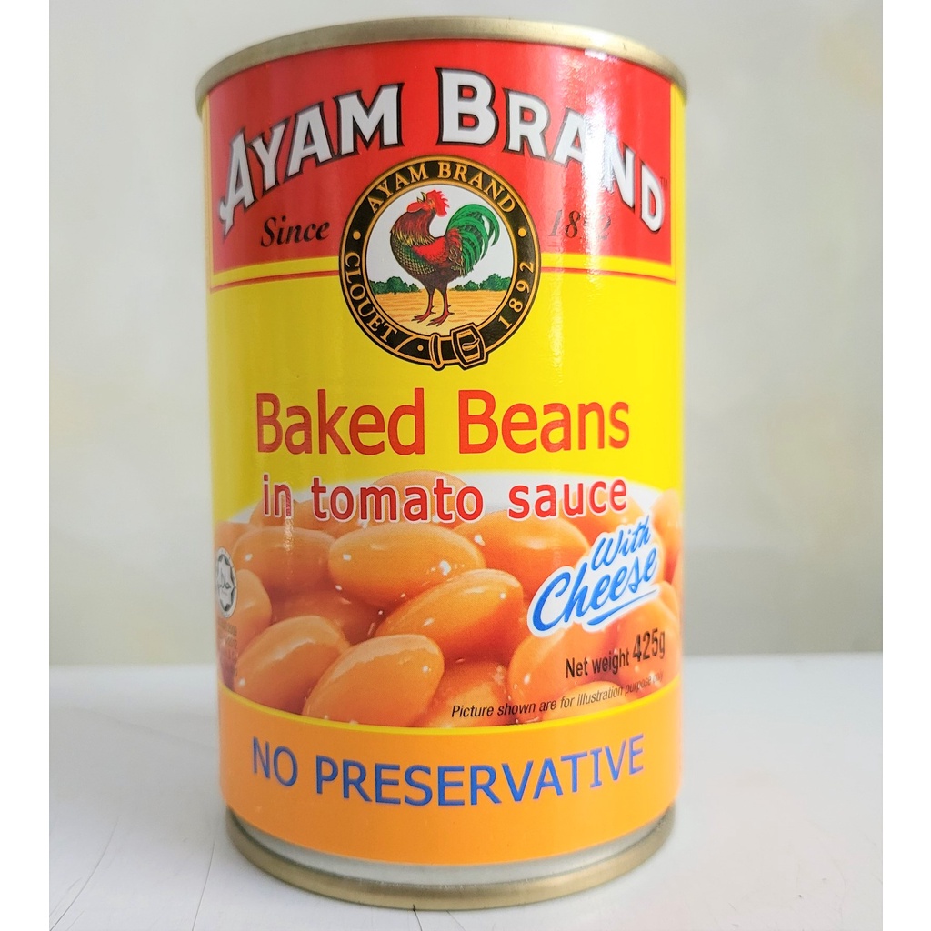 [Hộp 425g – PHÔ MAI] ĐẬU XỐT CÀ CHUA [VN] AYAM Baked beans in tomato sauce with cheese (halal)