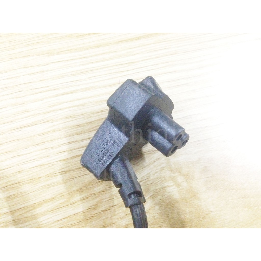 Dây nguồn Volex đầu 3 lỗ gập 0.8m cho adapter, sạc laptop