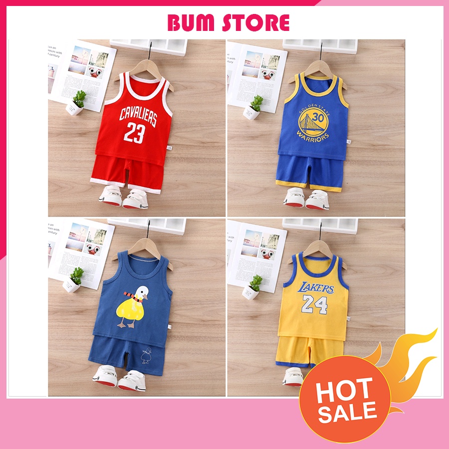 Bộ ba lỗ bé trai thể thao chất Cotton mặc hè thoáng mát ( Link 6 )