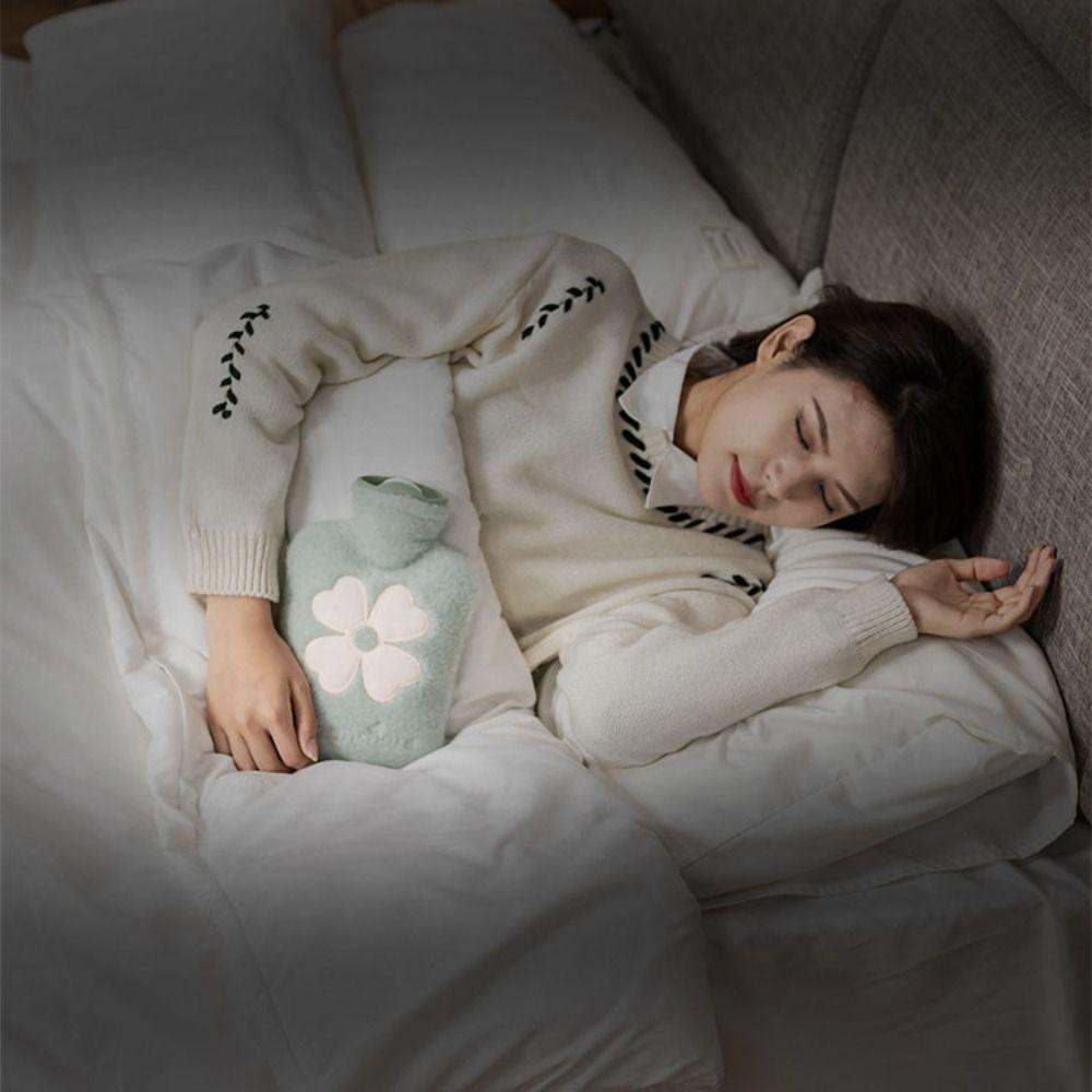 YIYU 1 Túi Nước Nóng PVC Họa Tiết Cỏ May Mắn 500 / 1000ml